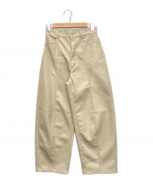 allureville（アルアバイル）の古着「フェイクレザーフロントシームパンツ」｜ベージュ