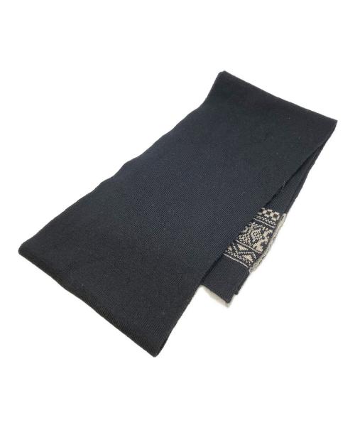 yohji yamamoto+noir（ヨウジヤマモトプリュスノアール）yohji yamamoto+noir (ヨウジヤマモトプリュスノアール) ニットマフラー ブラックの古着・服飾アイテム