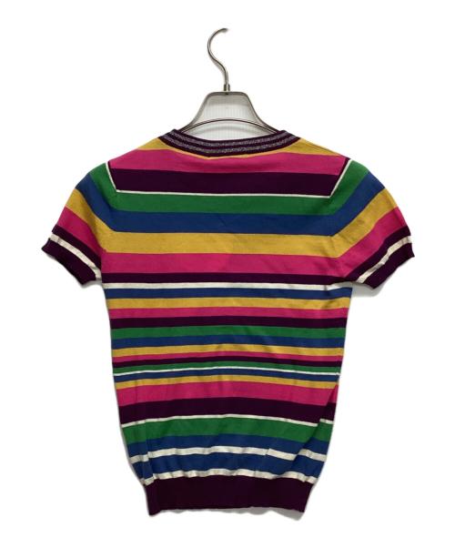 Hysteric Glamour（ヒステリックグラマー）Hysteric Glamour (ヒステリックグラマー) スカルパンダマルチカラーボーダーニット ピンク サイズ:SIZE Freeの古着・服飾アイテム