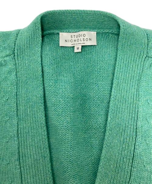 STUDIO NICHOLSON（スタジオ ニコルソン）STUDIO NICHOLSON (スタジオ ニコルソン) 5Gラムウール ニットカーディガン グリーン サイズ:SIZE Mの古着・服飾アイテム