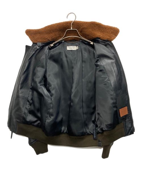 COACH（コーチ）COACH (コーチ) レザーボンバージャケット ブラック サイズ:SIZE 46の古着・服飾アイテム