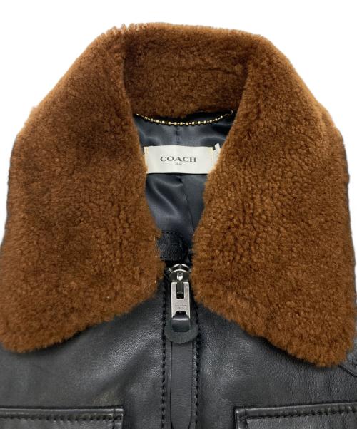 COACH（コーチ）COACH (コーチ) レザーボンバージャケット ブラック サイズ:SIZE 46の古着・服飾アイテム