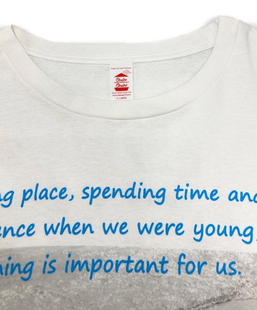 ChahChah（チャーチャー）ChahChah (チャーチャー) CC MESSAGE PHOTO S/S TEE ホワイト サイズ:SIZE XLの古着・服飾アイテム