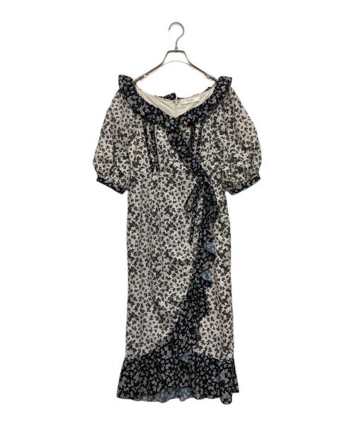 HER LIP TO（ハーリップトゥ）HER LIP TO (ハーリップトゥ) フラワーフィールドラッフルラップドレス ネイビー サイズ:SIZE Sの古着・服飾アイテム