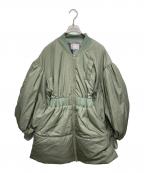 J1U by LA BELLE ETUDEジユウバイラベルエチュード）の古着「パッファーボリュームAラインミドルコート」｜カーキ