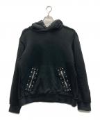 NVRFRGTネヴァーフォーゲット）の古着「RECYCLED COTTON STUDDED HOODED SWEATSHIRT」｜ブラック