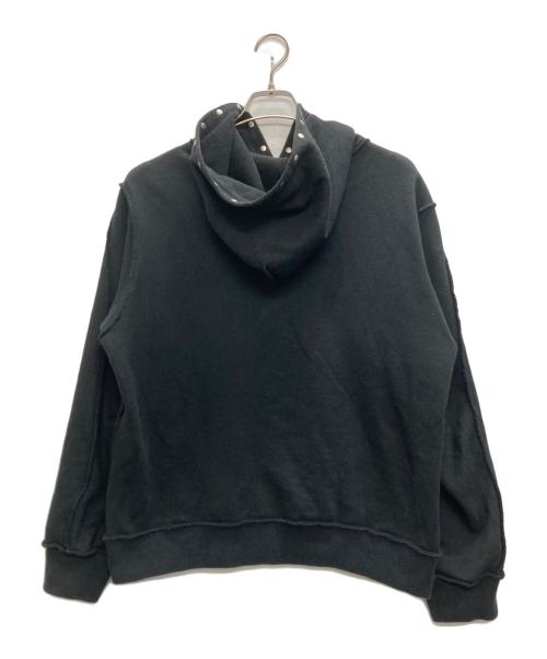 NVRFRGT（ネヴァーフォーゲット）NVRFRGT (ネヴァーフォーゲット) RECYCLED COTTON STUDDED HOODED SWEATSHIRT ブラック サイズ:１の古着・服飾アイテム