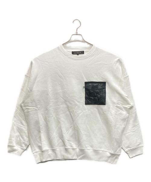 ANREALAGE（アンリアレイジ）ANREALAGE (アンリアレイジ) PATCHWORK POCKET SWEAT PULLOVER ホワイト サイズ:SIZE Lの古着・服飾アイテム