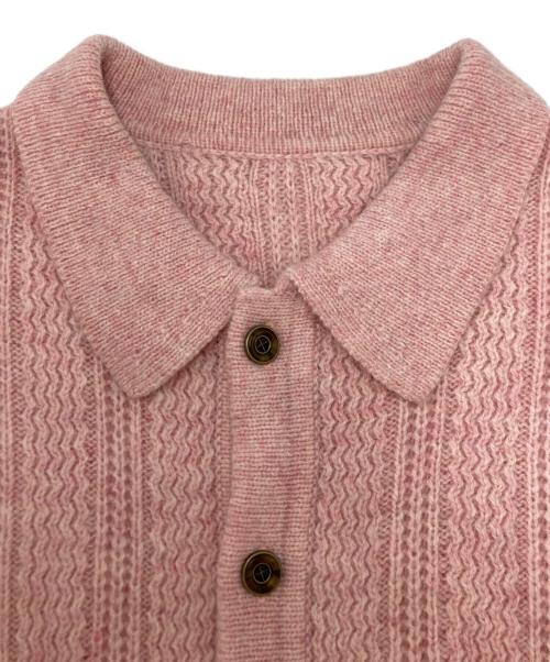 crepuscule（クレプスキュール）crepuscule (クレプスキュール) Rib Pattern Polo CD ピンク サイズ:SIZE 2の古着・服飾アイテム