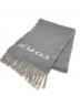 COACH (コーチ) ホース アンド キャリッジ カシミヤ マフラー グレー×ホワイト：10000円