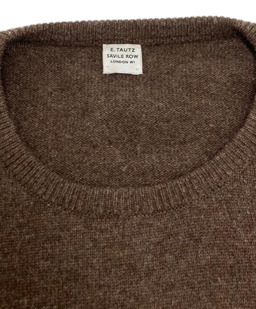 E.TAUTZ（イートーツ）E.TAUTZ (イートーツ) クルーネックニットセーター ブラウン サイズ:SIZE XLの古着・服飾アイテム