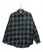 MARKAWAREマーカウェア）の古着「COMFORT FIT SHIRT ORGANIC WOOL CHECK VIYELLA」｜グレー×ブラック