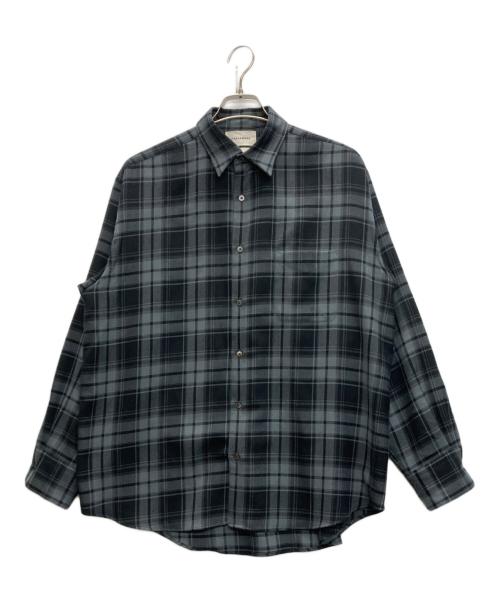 MARKAWARE（マーカウェア）MARKAWARE (マーカウェア) COMFORT FIT SHIRT ORGANIC WOOL CHECK VIYELLA グレー×ブラック サイズ:SIZE 2の古着・服飾アイテム