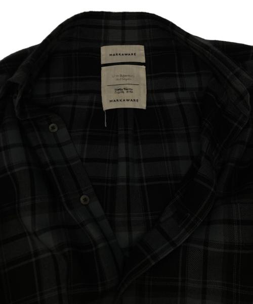 MARKAWARE（マーカウェア）MARKAWARE (マーカウェア) COMFORT FIT SHIRT ORGANIC WOOL CHECK VIYELLA グレー×ブラック サイズ:SIZE 2の古着・服飾アイテム