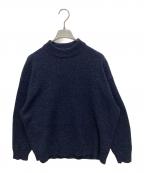 ATONエイトン）の古着「WOOL MOULINE MOCKNECK SWEATER」｜ネイビー