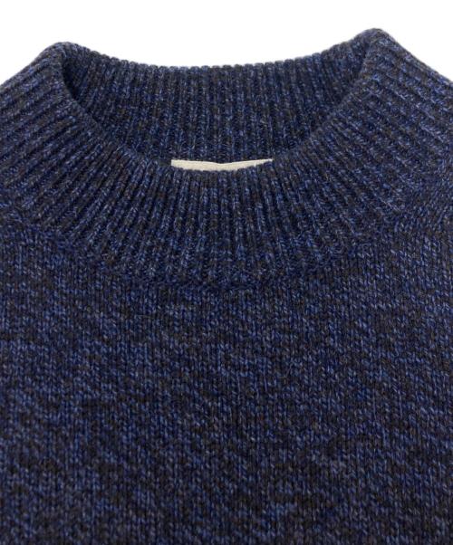ATON（エイトン）ATON (エイトン) WOOL MOULINE MOCKNECK SWEATER ネイビー サイズ:SIZE　06の古着・服飾アイテム