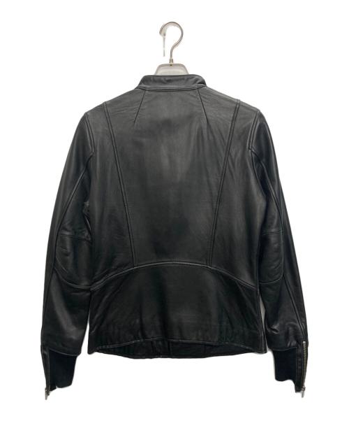 MIHARA YASUHIRO（ミハラヤスヒロ）MIHARA YASUHIRO (ミハラヤスヒロ) 袖リブ ラムレザーライダースジャケット ブラック サイズ:44の古着・服飾アイテム