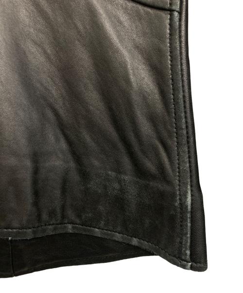 MIHARA YASUHIRO（ミハラヤスヒロ）MIHARA YASUHIRO (ミハラヤスヒロ) 袖リブ ラムレザーライダースジャケット ブラック サイズ:44の古着・服飾アイテム