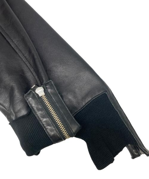 MIHARA YASUHIRO（ミハラヤスヒロ）MIHARA YASUHIRO (ミハラヤスヒロ) 袖リブ ラムレザーライダースジャケット ブラック サイズ:44の古着・服飾アイテム
