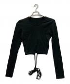 LIMI feuリミフゥ）の古着「ロングコードクロップドカットソー」｜ブラック