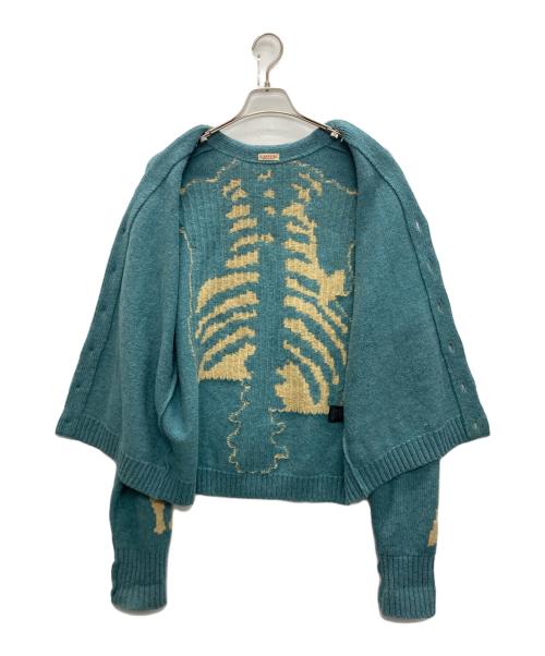 KAPITAL（キャピタル）KAPITAL (キャピタル) 5G ウール BONE ショートカーディガン スカイブルー サイズ:SIZE 3の古着・服飾アイテム