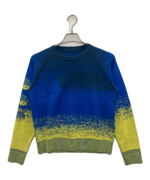 TRUNK HIROKO KOSHINO（トランク ヒロコ コシノ）TRUNK HIROKO KOSHINO (トランク ヒロコ コシノ) グラデーションニットプルオーバー ブルー×イエロー サイズ:SIZE 38の古着・服飾アイテム