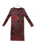 ETROエトロ）の古着「プリントジャージーチュニックドレス」｜ボルドー