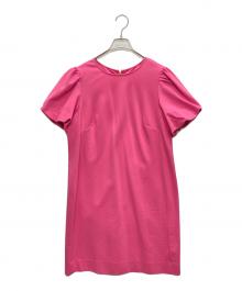 Kate Spade（ケイトスペード）の古着「Ponte Puff Sleeve Dress」｜ショッキングピンク