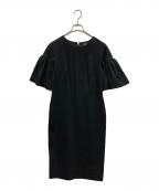 Kate Spadeケイトスペード）の古着「フラウンス スリーブ ポンテ ドレス」｜ブラック