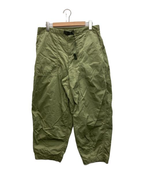 THE NORTHFACE PURPLELABEL（ザ・ノースフェイス パープルレーベル）THE NORTHFACE PURPLELABEL (ザ・ノースフェイス パープルレーベル) Ripstop Wide Cropped Pants Burgundy グリーン サイズ:SIZE 34の古着・服飾アイテム