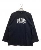 BALENCIAGAバレンシアガ）の古着「PARISプリントL/Sカットソー」｜ブラック