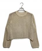 HYKEハイク）の古着「クロップドメッシュニット」｜ベージュ