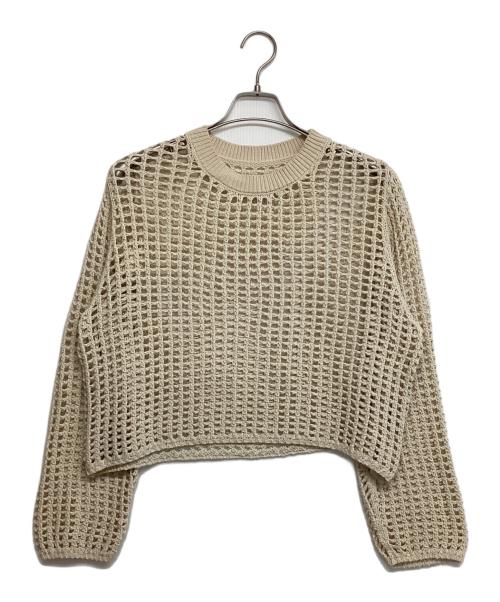 HYKE（ハイク）HYKE (ハイク) クロップドメッシュニット ベージュ サイズ:SIZE Sの古着・服飾アイテム