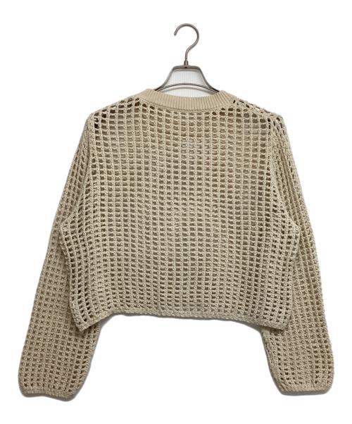 HYKE（ハイク）HYKE (ハイク) クロップドメッシュニット ベージュ サイズ:SIZE Sの古着・服飾アイテム