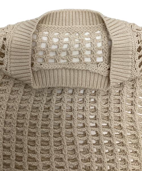 HYKE（ハイク）HYKE (ハイク) クロップドメッシュニット ベージュ サイズ:SIZE Sの古着・服飾アイテム