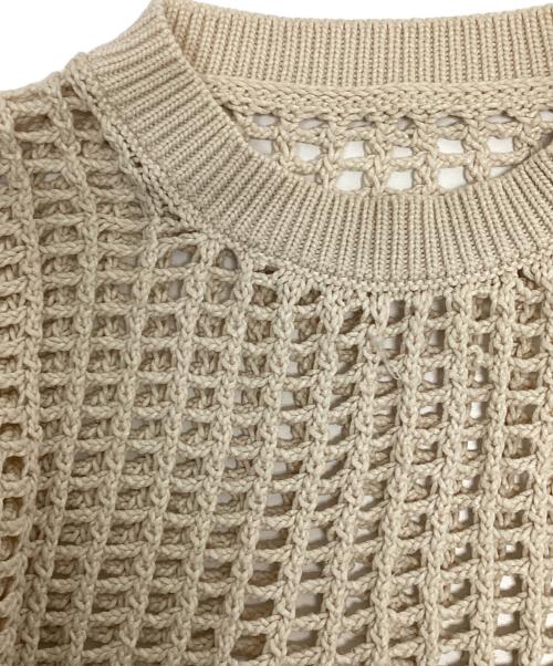 HYKE（ハイク）HYKE (ハイク) クロップドメッシュニット ベージュ サイズ:SIZE Sの古着・服飾アイテム