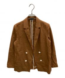 icB（アイシービー）の古着「Cluster Linen ダブルブレストジャケット」｜ブラウン
