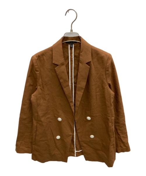 icB（アイシービー）icB (アイシービー) Cluster Linen ダブルブレストジャケット ブラウン サイズ:SIZE JP7の古着・服飾アイテム