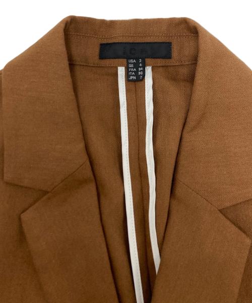 icB（アイシービー）icB (アイシービー) Cluster Linen ダブルブレストジャケット ブラウン サイズ:SIZE JP7の古着・服飾アイテム
