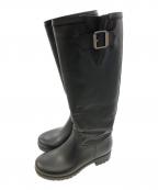 MM6 Maison Margielaエムエムシックスメゾンマルジェラ）の古着「ラバー切替ロングブーツ」｜ブラック