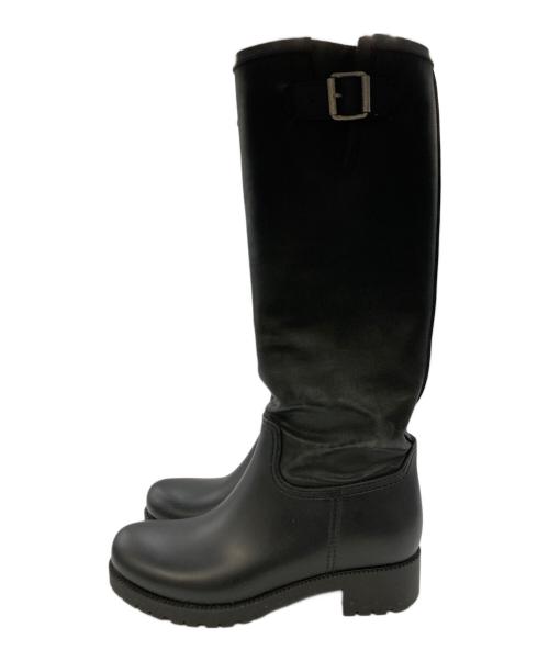 MM6 Maison Margiela（エムエムシックスメゾンマルジェラ）MM6 Maison Margiela (エムエムシックス メゾンマルジェラ) ラバー切替ロングブーツ ブラック サイズ:SIZE 36の古着・服飾アイテム
