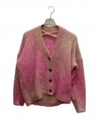 MAISON SPECIALメゾンスペシャル）の古着「Italian Alpaca Gradation Knit Cardigan」｜ピンク