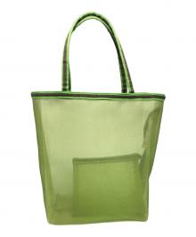 MIU MIU（ミュウミュウ）の古着「ポーチ付きメッシュトートバッグ」｜黄緑