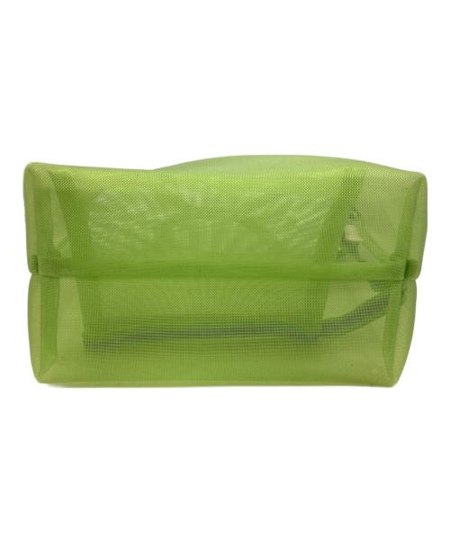 MIU MIU（ミュウミュウ）MIU MIU (ミュウミュウ) ポーチ付きメッシュトートバッグ 黄緑の古着・服飾アイテム
