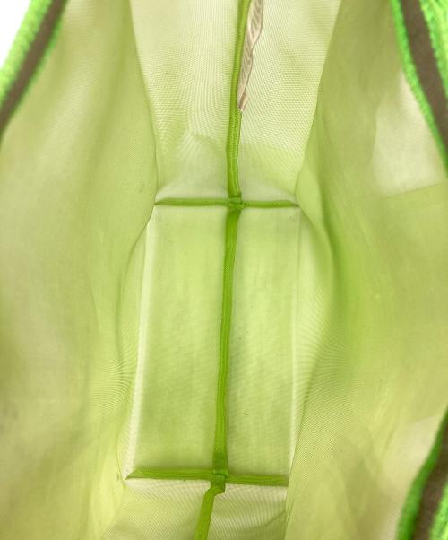 MIU MIU（ミュウミュウ）MIU MIU (ミュウミュウ) ポーチ付きメッシュトートバッグ 黄緑の古着・服飾アイテム