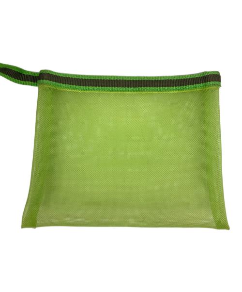 MIU MIU（ミュウミュウ）MIU MIU (ミュウミュウ) ポーチ付きメッシュトートバッグ 黄緑の古着・服飾アイテム