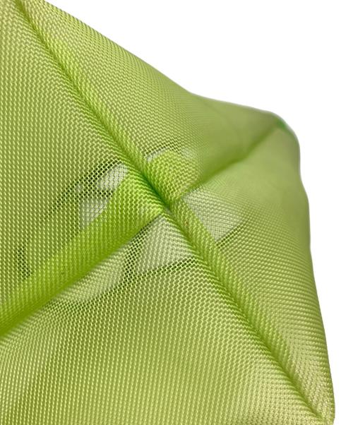 MIU MIU（ミュウミュウ）MIU MIU (ミュウミュウ) ポーチ付きメッシュトートバッグ 黄緑の古着・服飾アイテム