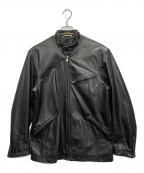 PAUL SMITHポールスミス）の古着「シングルライダースジャケット」｜ブラック