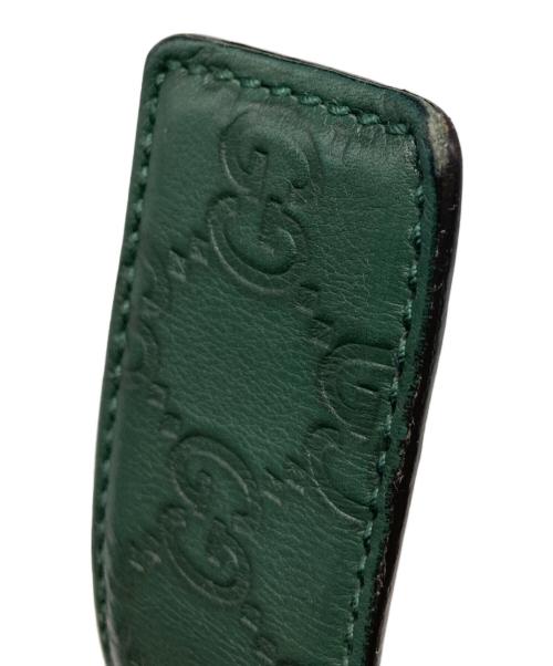 GUCCI（グッチ）GUCCI (グッチ) インターロッキングGレザーベルト グリーン×ブラウン サイズ:SIZE 90・36の古着・服飾アイテム