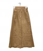 AURALEEオーラリー）の古着「LINEN SILK SUMMER TWEED LONG SKIRT」｜ブラウン